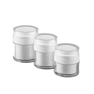 Frascos Acrílicos Cosméticos con Bomba de Aire de 15ml, 30ml y 50ml, Botellas Blancas para Crema Facial, Cuidado de la Piel y Crema para Ojos, Tapas OEM - Product Image 4