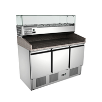 Réfrigérateur de type armoire à air refroidi pour salades, pizzas, avec plateaux à sauce, congélateur pour fruits et poissons