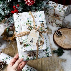 MAYPLUSS Christmas Wrapping Paper 17 In X 33 Ft Watercolor Pinecone Design Eco-Friendly Gift <b>Wrap</b> Craft Paper - Product Image 6