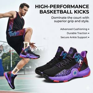 รองเท้าบาสเก็ตบอลแฟชั่นทรงหุ้มข้อสูง, รองเท้าบาสเก็ตบอลคุณภาพสูงจากแบรนด์ดัง, รองเท้าบาสเก็ตบอลแบบสั่งผลิตจากโรงงาน - Product Image 1