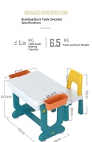 Table de dessin pour enfants, table de jeu multifonctionnelle pour enfants avec bacs de rangement, surface compatible Lego, table d'activités
