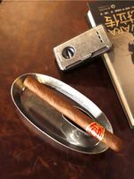 Cendrier à cigares vintage en métal, repose-cigare unique, plat ovale en laiton antique, bronze et étain