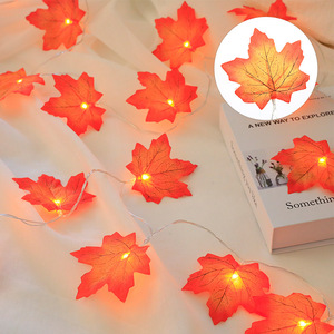 1.5M 3M  LED Pumpkin Maple Leaves String Garland USB/Battery Powered Fairy Lights Christmas Halloween Party Decorations - Product Image 3