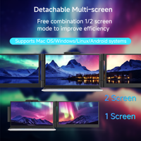 Nouvel écran professionnel IPS rotatif à double écran de 14,1 pouces avec ports Type-C double, résolution 1920x1080, 60 Hz