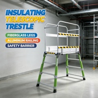 Plateforme de travail pliable et réglable en aluminium EN1004 avec garde-corps, échafaudage antidérapant 150 kg pour la rénovation des escaliers et la peinture