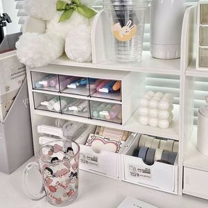 Desktop Storage Rack 3 Tier Drawer Organizer Multi Purpose Office Desk <b>Shelf</b> For Stationery Books Personal Care Products - Product Image 3