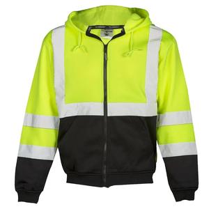 เสื้อกันหนาวผ้าฝ้าย100% ผู้ชายผ้าฟลีซผสมสีมีฮู้ดซิปสะท้อนแสงสำหรับเสื้อผ้านิรภัย - Product Image 3