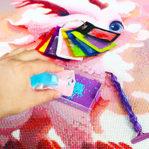 Kit aksesori alat lukisan berlian, tas ritsleting seni berlian warna-warni untuk tas penyimpanan bor lukisan Berlian - Product Image 6