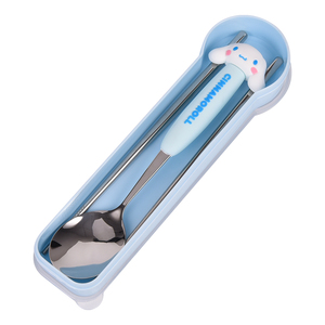 Ensemble de couverts de voyage en acier inoxydable cuillère portable fourchette baguettes deux pièces Bento <span class=keywords><strong>mignon</strong></span> vaisselle en silicone pour enfants - Product Image 5