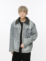 Veste en jean personnalisée en usine veste d'hiver rétro pour homme en laine d'agneau épaissie pour couple veste pour hommes