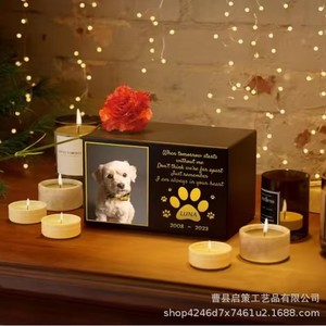 Wooden Pet <b>Urn</b> Rectangle Airtight Cremation Box For Dogs And <b>Cats</b> Memorial Keepsake With Photo Display Shandong Made - Product Image 3
