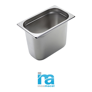 ถาดใส่อาหารสแตนเลส 18/10 GN 1/4 ขนาด 26.5 × 16.2 × 20 ซม., น้ำหนัก 1000 กรัม Inox Inox Macel - Product Image 4