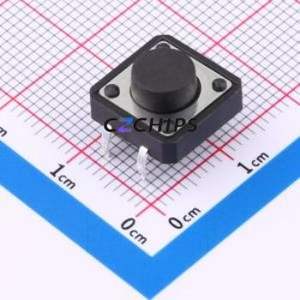 BX-TS-26-12126CJ Tactile Switch Through hole-4P,12x12mm Switch Single Pole Single Throw Round Button 2.6N Through Hole - Product Image 1