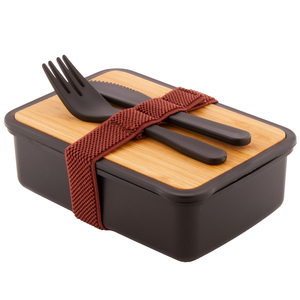 Tái Chế PP Nhựa Hộp Ăn Trưa Tre Bìa Hộp Ăn Trưa Bộ Đồ Ăn Bộ (Dao Và Nĩa) Và Sợi Tre Đàn Hồi Bento Hộp 500Ml - Product Image 1