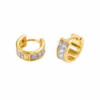 Vente en gros usine Boucles d'oreilles en diamant 5D artisanal, design raffiné, cercle à bord large, motif perceuse de laboratoire, 18 carats or, Nouveauté 2026