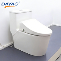 Siège de toilette chauffant en forme de U, allongé, électronique, avec couvercle intelligent, antibactérien, en plastique, à ouverture frontale, avec buse réglable