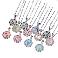 Craft Wolf bijoux fins style de mode micro insert zircon élément de style chinois 12 signes du zodiaque pendentif collier