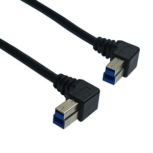 Câble de données USB 3.0 à angle droit AM vers BM 90 degrés, fil de cuivre noir moulé par injection, emballage individuel - Product Image 5