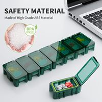 Boîtes à médicaments portables détachables en silicone et ABS petit organisateur de pilules de voyage hebdomadaire et distributeur de pilulier de tablette