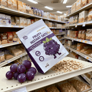 Flocons d'avoine aux fruits pour enfants, céréales instantanées pour le petit-déjeuner, riches en fibres, aliments sains pour bébés, enfants et adultes - Product Image 4