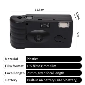 कस्टम लोगो एकल उपयोग कैमरा 35 मिमी फ्लैश वेडिंग विंटेज डिजिटल डिस्पोजेबल कैमरा फिल्म के साथ