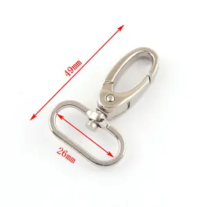 Großhandel Zink legierung Silber 1 Zoll Hundes chnalle Metall Key Chain Hummer Klaue Dreh verschluss Karabiner haken für Tasche Lanyard Zubehör