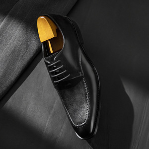 Chaussures Oxford carrées pour hommes en cuir véritable de luxe haut de gamme, semelle en caoutchouc antidérapante, massage, désodorisation - Product Image 2