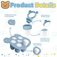 Ensemble d'alimentateurs mini-popsicle en silicone, sans BPA, pour soulager les poussées dentaires, distributeur de fruits, moules à glaçons pour lait maternel – Stock direct usine