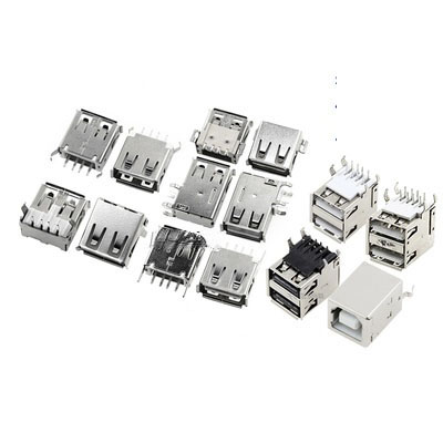 USB-интерфейс/гнездо FZYH, гнездо А, тип А, Двухслойное, Угловое гнездо 90 градусов, вертикальное, боковое, тип в