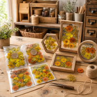 Ensemble de fleurs séchées pressées naturelles, fleurs séchées pressées en vrac pour la création d'art en résine époxy, la fabrication de bijoux, les travaux manuels DIY
