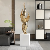 Grande Sculpture d'Art Décorative Plume Luxe Léger pour Salon, Meuble d'Entrée et Bureau