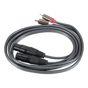 Nuovo Dual XLR femmina a Dual ecca maschio Plug Aux cavo Audio per amplificatore Mixer altoparlanti