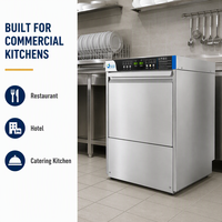 Lave-vaisselle professionnel sous comptoir en acier inoxydable 304, entièrement automatique, haute température, avec fonction de lavage du verre, certifié CE ISO pour café et bar