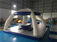 Plataforma Flotante Inflable con Toldo para el Sol, Bar Flotante para Yate, Playa, Océano, Fiestas y Entretenimiento