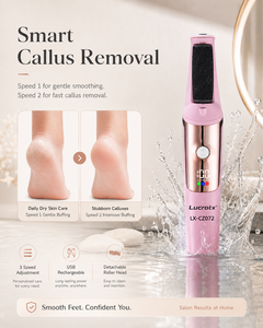 Removedor Eléctrico de Callosidades <span class=keywords><strong>para</strong></span> Pies con 3 Cabezales de Rodillo, Kit de Lima <span class=keywords><strong>para</strong></span> Pedicura Recargable <span class=keywords><strong>para</strong></span> Eliminar Piel Muerta y Cuidado Suave de los Pies - Product Image 4