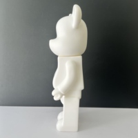 Ours en blocs de construction rotatif avec tête et dos perforés, 35 cm, idéal pour le gribouillage et la peinture, prototype ours fluide blanc