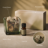 Diffuseur de parfum en pierre de cristal sans flamme avec huile de 5 ml