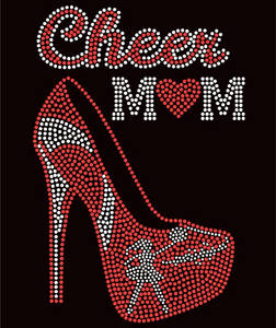 Transferência personalizada Baixo Mínimo Cheer Mom Iron-On Diamante Cheer Leading Rhinestone Transfer - Product Image 2