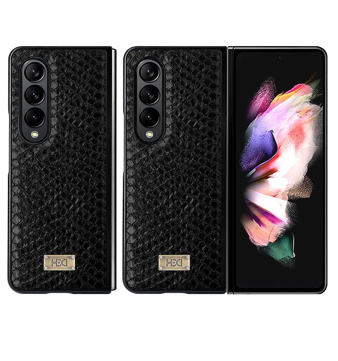 Caixa De Telefone De Couro De Luxo Para Galaxy Fold 4 Alta Proteção PU Couro Cross Grain Crocodile Cover Phone Case Distribuidor