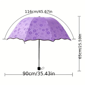 Parapluie magique personnalisé de conception de mode en gros qui montrent des fleurs quand il rencontre l'eau - Product Image 6