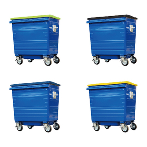 1100L industrial construction rectangle silver waste bin wholesale fireproof extra large waste bin