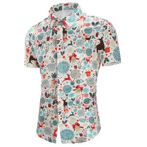 เสื้อเชิ้ตแขนสั้นผู้ชายลายคริสต์มาส HP 2024 รุ่น New Year Button Down Santa Vacation รหัสสินค้า CSFM-001 - Product Image 5