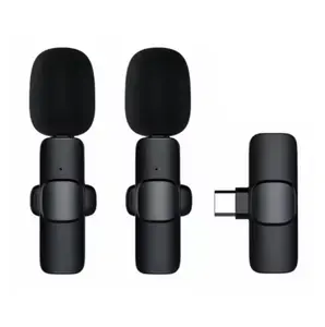 2.4G 2in1 Wireless Mic Clip Microphone Conference Live Microphone with Receiver for IOS and android phone