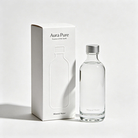 Boîte d'emballage en carton recyclable et écologique pour l'eau minérale, pour la promotion de marques d'eau en bouteille de verre haut de gamme