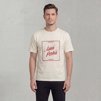Kaos AMI 100% Katun Musim Panas 2026, Cetak Flocking, Dapat Disesuaikan, Unisex, Pasangan, Kerah Bulat, Motif Hati Kecil