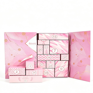 Boîte de calendrier de l'avent personnalisée de 24 jours, emballage en papier écologique, boîte carrée de compte à rebours de Noël, fournisseur OEM - Product Image 1