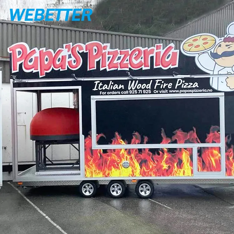 WEBETTER Comercial Catering Concesión Móvil Pizza Horno Remolque Móvil Pizza BBQ Food Truck Con Cocina Completa Para La Venta EE. UU.