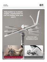 Bureau d'ordinateur portable ergonomique pliable pour chevet, réglable en hauteur, avec porte-gobelet et fente pour tablette, idéal pour lit, canapé, étudiant, bureau à domicile