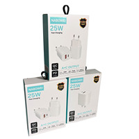 Chargeur mural USB C 25W PD+QC3.0, charge rapide, double port PD TYPE C, adaptateur secteur, bloc de charge rapide pour iPhone Samsung