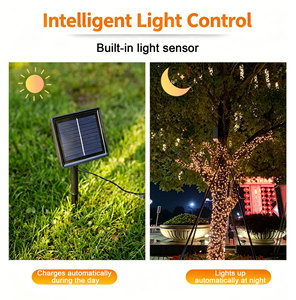 Guirlande solaire à 200 LED RGB blanc chaud, lampe à fil de cuivre pour extérieur, IP65 étanche, décoration de jardin, lumière de Noël - Product Image 3
